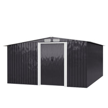 Load image into Gallery viewer, Livingandhome Garden Metal Storage Shed with Log Storage