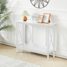 Load image into Gallery viewer, X-Design Console Tables 2 Tier Entrance Sofa Table Bookshelf Entryway Table Console Table Living and Home White