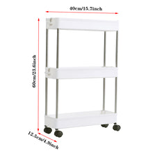 Load image into Gallery viewer, Slim Standing 3-Tier Corner Storage Rack Shelf Plastic for Kitchen Bathroom