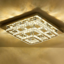 Load image into Gallery viewer, 96w LED Ceiling Light 70 x 70 cm Square 3 Tier Crystal Chandelier Ceiling Light Living and Home