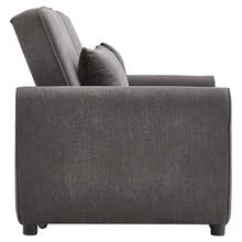Load image into Gallery viewer, Grey Convertible Sofa Bed with 2 Pillows