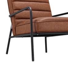 Load image into Gallery viewer, Leisure Soft PU Leather Cushioned Accent Armchair with Metal Frame