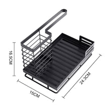 Load image into Gallery viewer, Black Steel Kitchen Sink Caddy Organizer