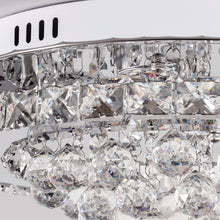 Load image into Gallery viewer, Crystal Round Crystal-droplets LED Semi Flush Mount Ceiling Light