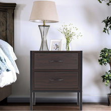 Load image into Gallery viewer, Retro Style Wooden Bedside Cabinet Metal Frame Nightstand with 2 Drawers Cabinets Living and Home