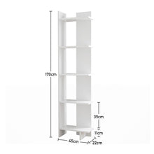 Load image into Gallery viewer, 5 Tier Bookshelf Shelf Storage Shelving Unit Corner Rack Display Stand Bookshelves Living and Home White