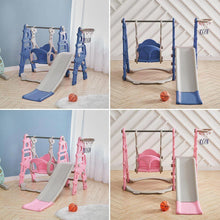 Load image into Gallery viewer, Kids Toddler Swing and Slide Set with Basketball Hoop Swing Sets & Playsets Living and Home