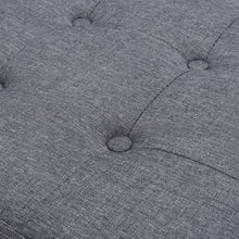 Load image into Gallery viewer, Classic Linen Buttoned Footstool with X-shaped Legs