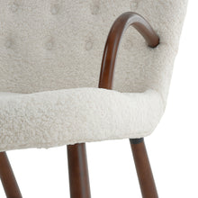 Load image into Gallery viewer, Sherpa Fleece Single Sofa and Footstool Set with Wooden Legs