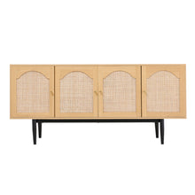 Load image into Gallery viewer, Livingandhome Modern Wood Woven 4-Door Accent Cabinet, JM2211JM2212