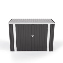 Load image into Gallery viewer, Livingandhome Steel Trash Can Recycle Bin Enclosure Storage Shed