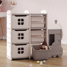 Load image into Gallery viewer, 3ft to 4ft Train-shaped Kids Toy Storage Shelves Organizer Kids' Furniture Living and Home