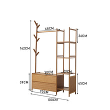 Load image into Gallery viewer, Freestanding Bamboo Clothes Rack with Storage Shelves Living and Home