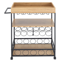 Load image into Gallery viewer, 3-Tier Kitchen Cart Wine Serving Trolley Rolling Bar Island Kitchen Cart & Trolley Living and Home