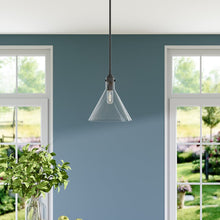 Load image into Gallery viewer, Matte Black 1-Light Pendant with Clear Glass Lampshade Pendant Lights Living and Home