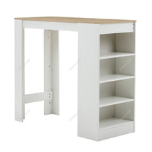 Load image into Gallery viewer, Wooden Bar Table with Open Shelves Living and Home