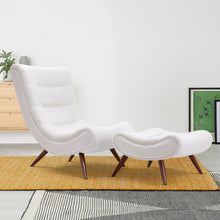 Load image into Gallery viewer, Modern Yellow Curved Accent Recliner with Ottoman Recliners Living and Home White