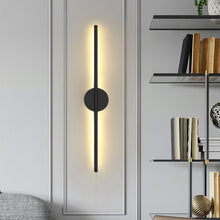 Load image into Gallery viewer, L60cm Minimalistic LED Linear Wall Sconce Black Warm Light