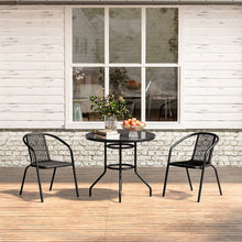 Load image into Gallery viewer, Outdoor Round Dining Set Tempered Glass Table and Rattan Chairs GARDEN DINING SETS Living and Home