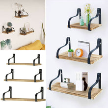 Load image into Gallery viewer, 3Pcs Rustic Metal Wood Floating Shelf Brackets Living and Home