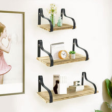 Load image into Gallery viewer, 3Pcs Rustic Metal Wood Floating Shelf Brackets Living and Home