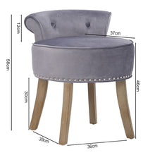 Load image into Gallery viewer, Vintage Low Back Make-up Chair with Wooden Legs Living and Home