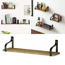 Load image into Gallery viewer, 3Pcs Rustic Metal Wood Floating Shelf Brackets Living and Home
