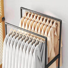 Load image into Gallery viewer, Livingandhome Double Rod Metal Clothes Rack on Wheels