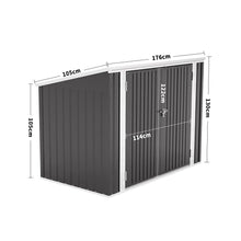 Load image into Gallery viewer, Livingandhome Steel Trash Can Recycle Bin Enclosure Storage Shed