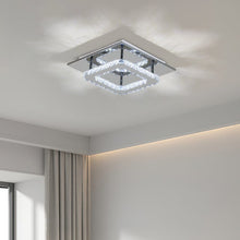 Load image into Gallery viewer, Modern Square Crystal Ceiling Light with Chrome Finish Living and Home