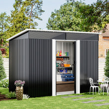 Load image into Gallery viewer, Livingandhome Garden Metal Storage Shed with Lockable Sliding Doors