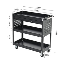 Load image into Gallery viewer, 3 Tier Rolling Tool Cart with Lockable Drawer Tool Storage Cabinets Living and Home