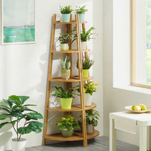 Load image into Gallery viewer, 3/4/5 Tier Corner Ladder Shelf Bookcase Plant Flower Display Stand Storage Rack Bookcases & Standing Shelves Living and Home