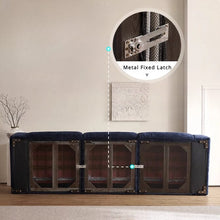 Load image into Gallery viewer, Cottonfy Tofu Block Vintage Chenille Fabric Sofa Stain Resistant Navy Blue Cottonfy UK