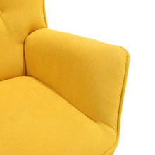 Load image into Gallery viewer, Tufted Button Linen Armchair with Wooden Legs