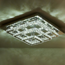 Load image into Gallery viewer, 96w LED Ceiling Light 70 x 70 cm Square 3 Tier Crystal Chandelier Ceiling Light Living and Home