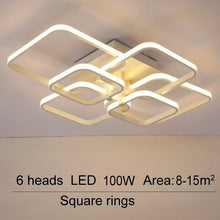 Load image into Gallery viewer, 4/6/8 Headers Square LED Ceiling Light Dimmable with Remote Control Ceiling Light Living and Home