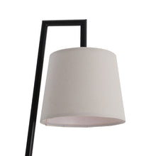 Load image into Gallery viewer, Metal Tray Table Floor Lamp with Linen Lampshade