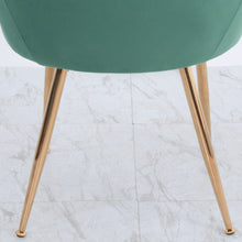 Load image into Gallery viewer, 2Pcs Modern Velvet Upholstered Dining Chairs with Polished Gold Legs