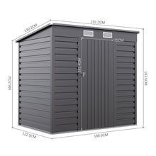 Load image into Gallery viewer, 6 x 4ft Grey Outdoor Galvanized Steel Storage Shed