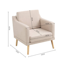 Load image into Gallery viewer, 82cm Height Linen Upholstered Armchair Pebble Weave Padded Single Sofa Other Occasional Chairs Living and Home