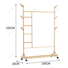 Load image into Gallery viewer, Bamboo Clothes Rack with Bottom Shelf Shoe Clothing Organizer Living and Home