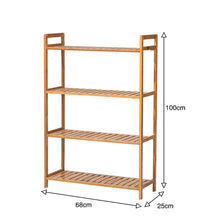 Load image into Gallery viewer, 3 /4 Tiered Bamboo Wood Book Storage Shelf Living and Home