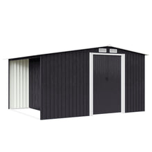 Load image into Gallery viewer, Livingandhome Garden Metal Storage Shed with Log Storage