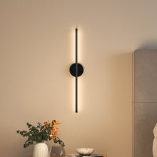 Load image into Gallery viewer, L60cm Minimalistic LED Linear Wall Sconce Black Warm Light