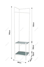 Load image into Gallery viewer, Corner Clothing Rack with 2 Tier Shelves Living and Home