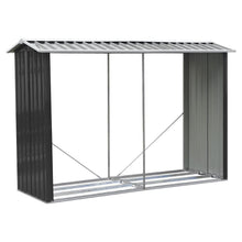 Load image into Gallery viewer, Outdoor Garden Log Storage Shed Steel Anthracite 240inchx86inchx160inch Garden Sheds Living and Home