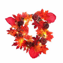 Load image into Gallery viewer, Fall Maple Leaf Pumpkin Wreath Artificial Wreath Front Door Decoration Living and Home
