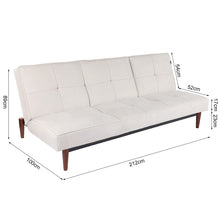 Load image into Gallery viewer, Faux Suede 3 Seater Upholstered Sofa Bed with Wood Legs Living and Home