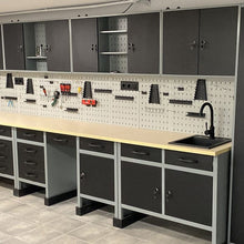 Load image into Gallery viewer, Wall Mounted Lockable Pegboard Tool Cabinet with A Lockable Door Cabinets Living and Home